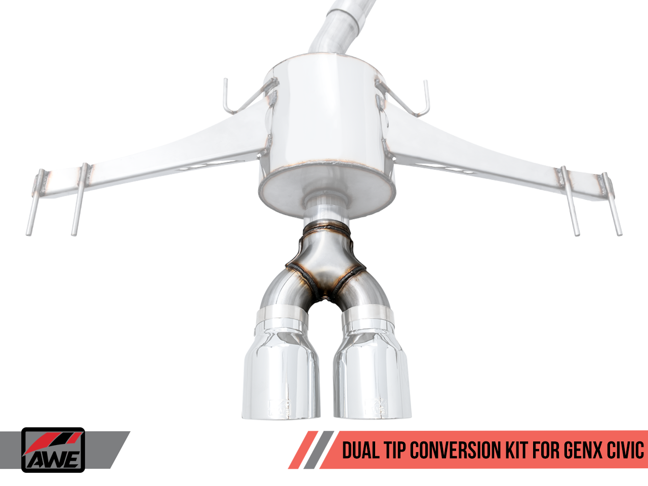 AWE TRIPLE-TO-DUAL TIP CONVERSION KIT | CIVIC TYPE R (FK8)